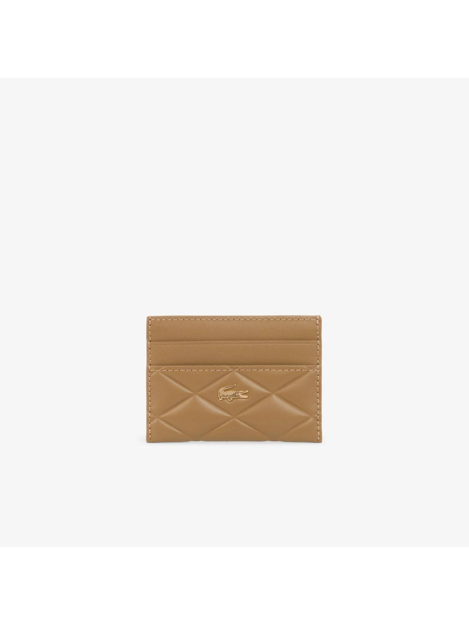 Lacoste Solid Leather Cardholder - Beige