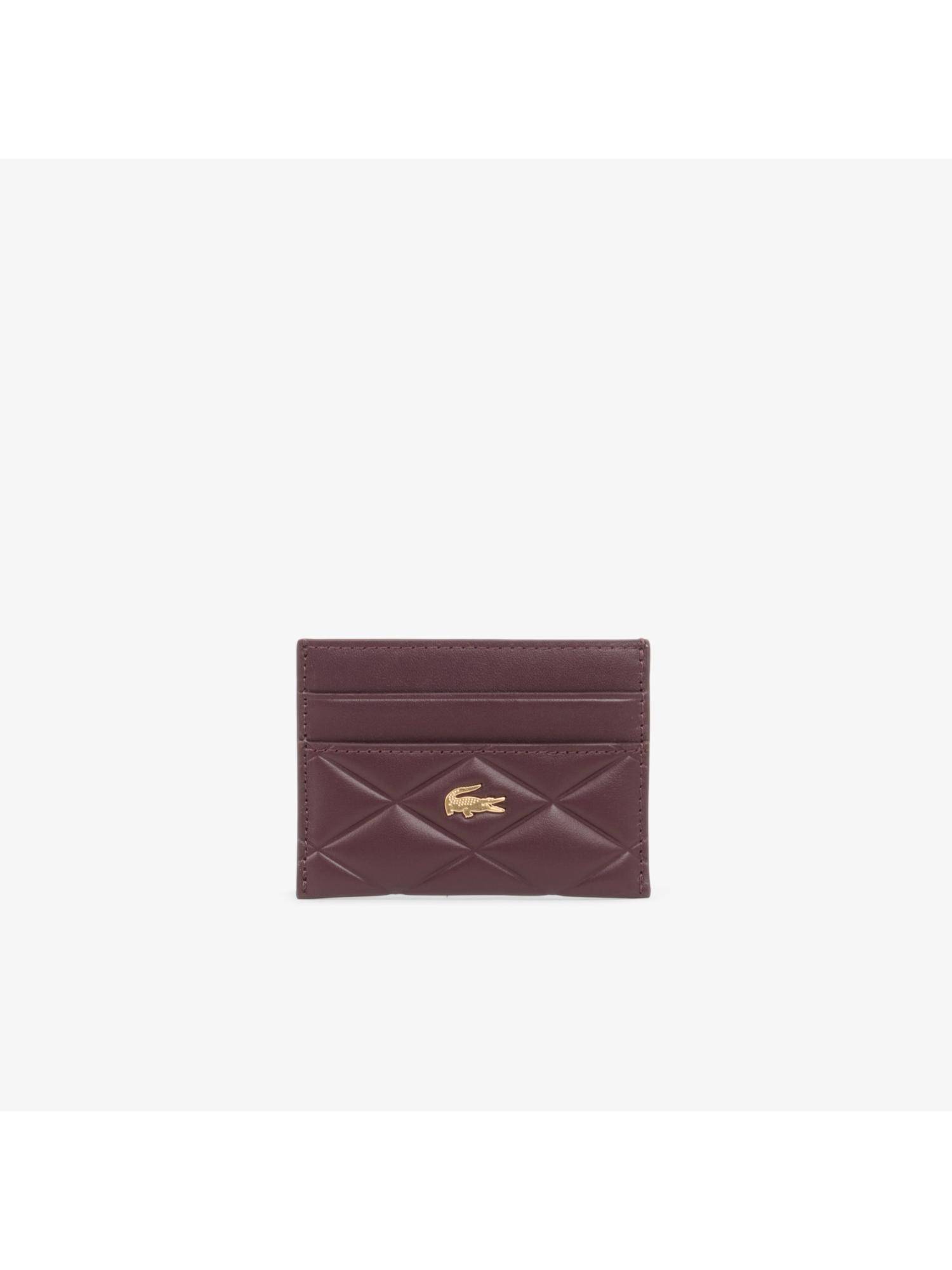 Lacoste Solid Leather Cardholder - Purple