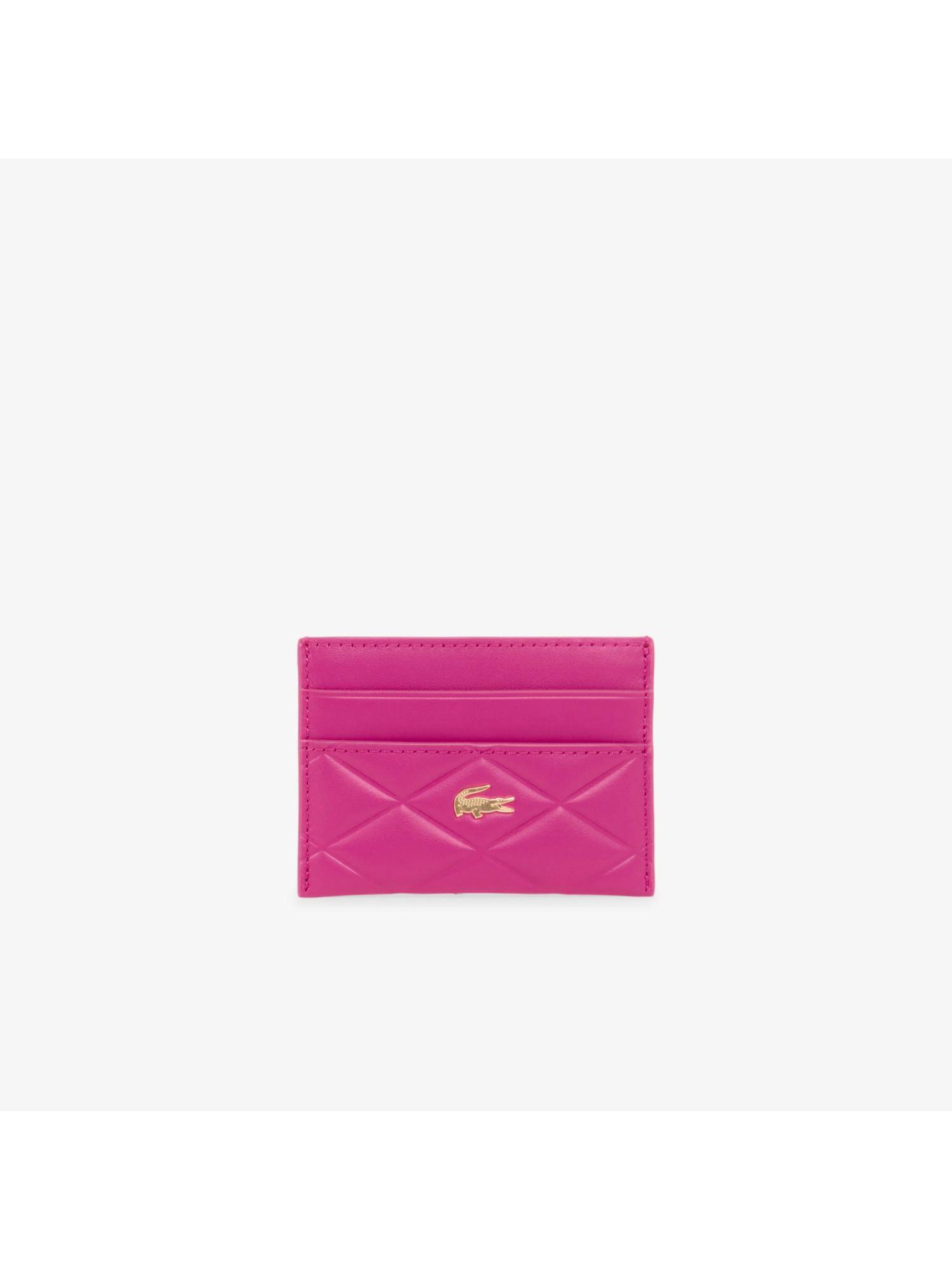 Lacoste Solid Leather Cardholder - Pink