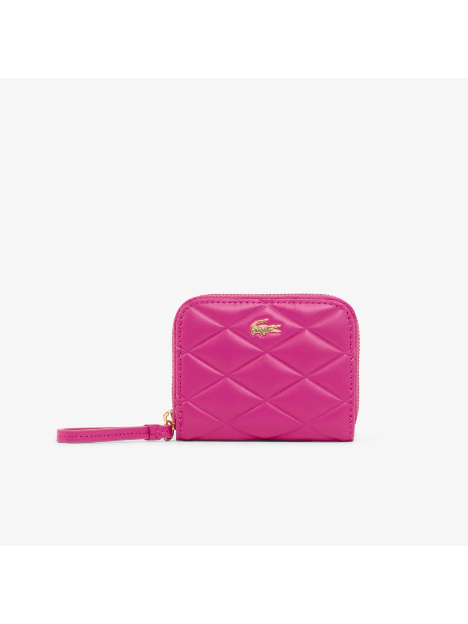 Lacoste Small Leather Coin Pouch - Pink