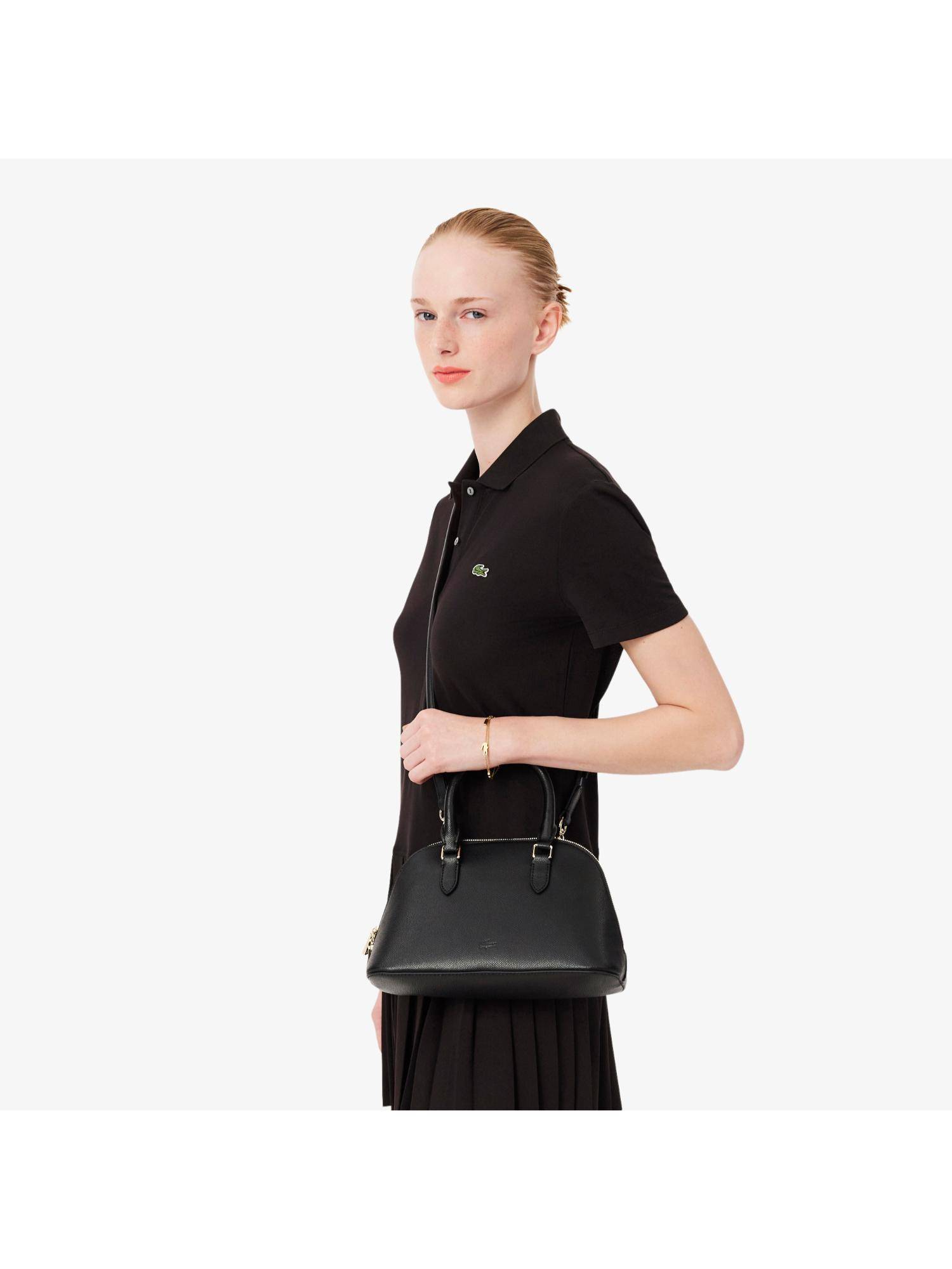 Lacoste Small Champs-elysees Bugatti Handbag With Detachable Strap - Black
