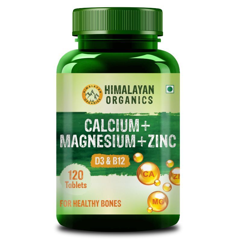 Himalayan Organics Calcium Magnesium Zinc Vitamin D3 and B12 Tablets