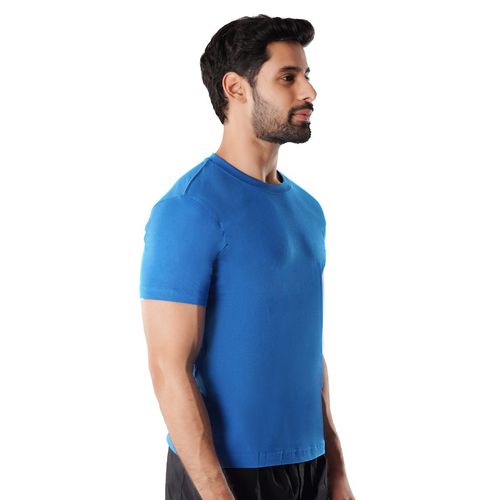 Buy CRUSOE Mens Casual Cotton Royal Blue Basic Tee T-Shirt Online