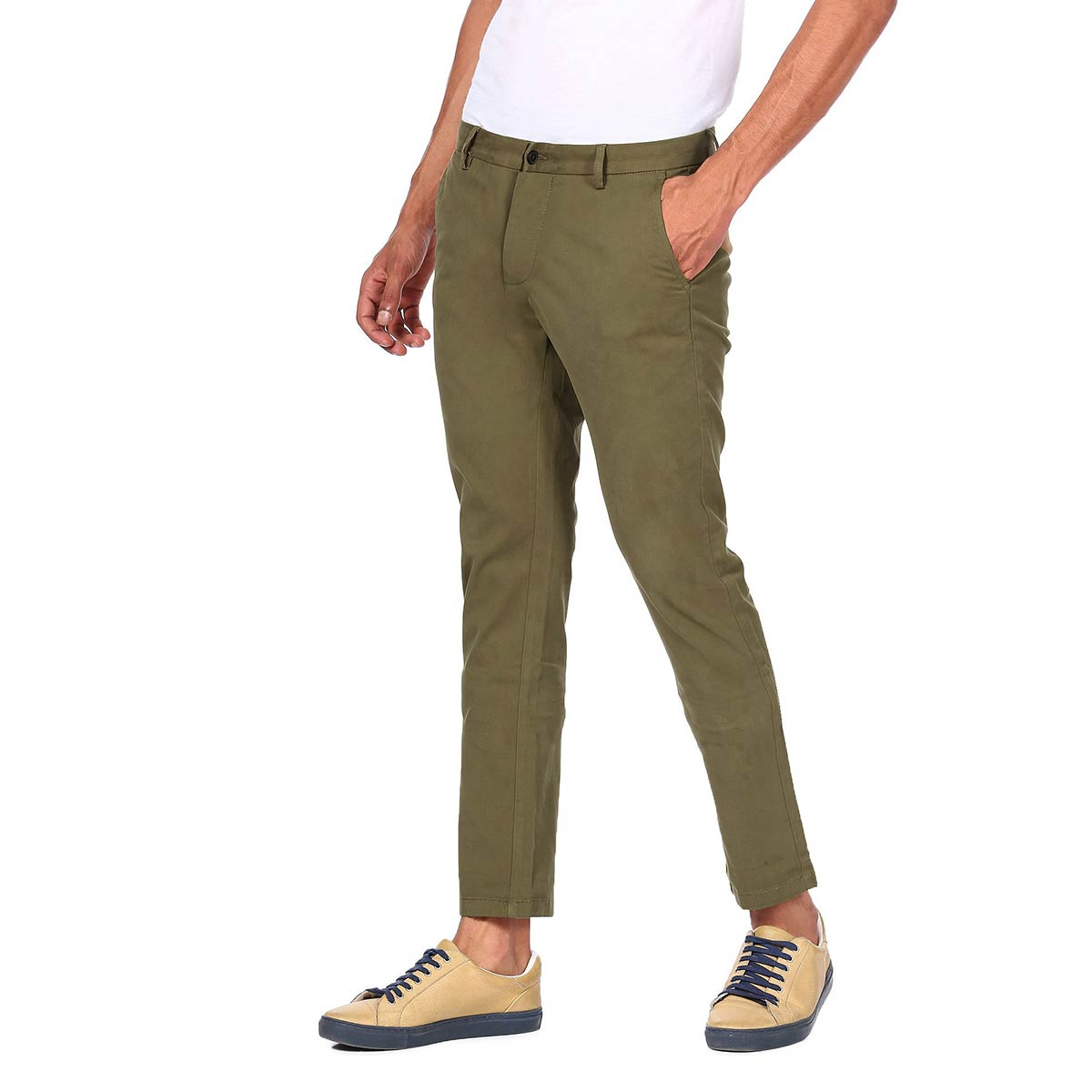 Buy Kryptic White Straight Fit Trousers for Men Online @ Tata CLiQ