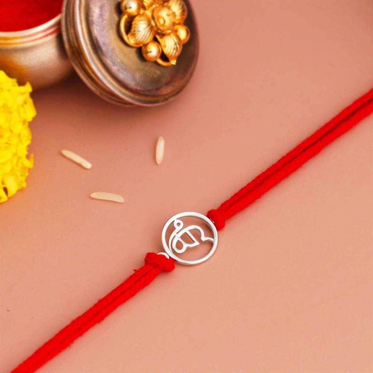 KuberBox Ik Onkar 925 Sterling Silver Rakhi