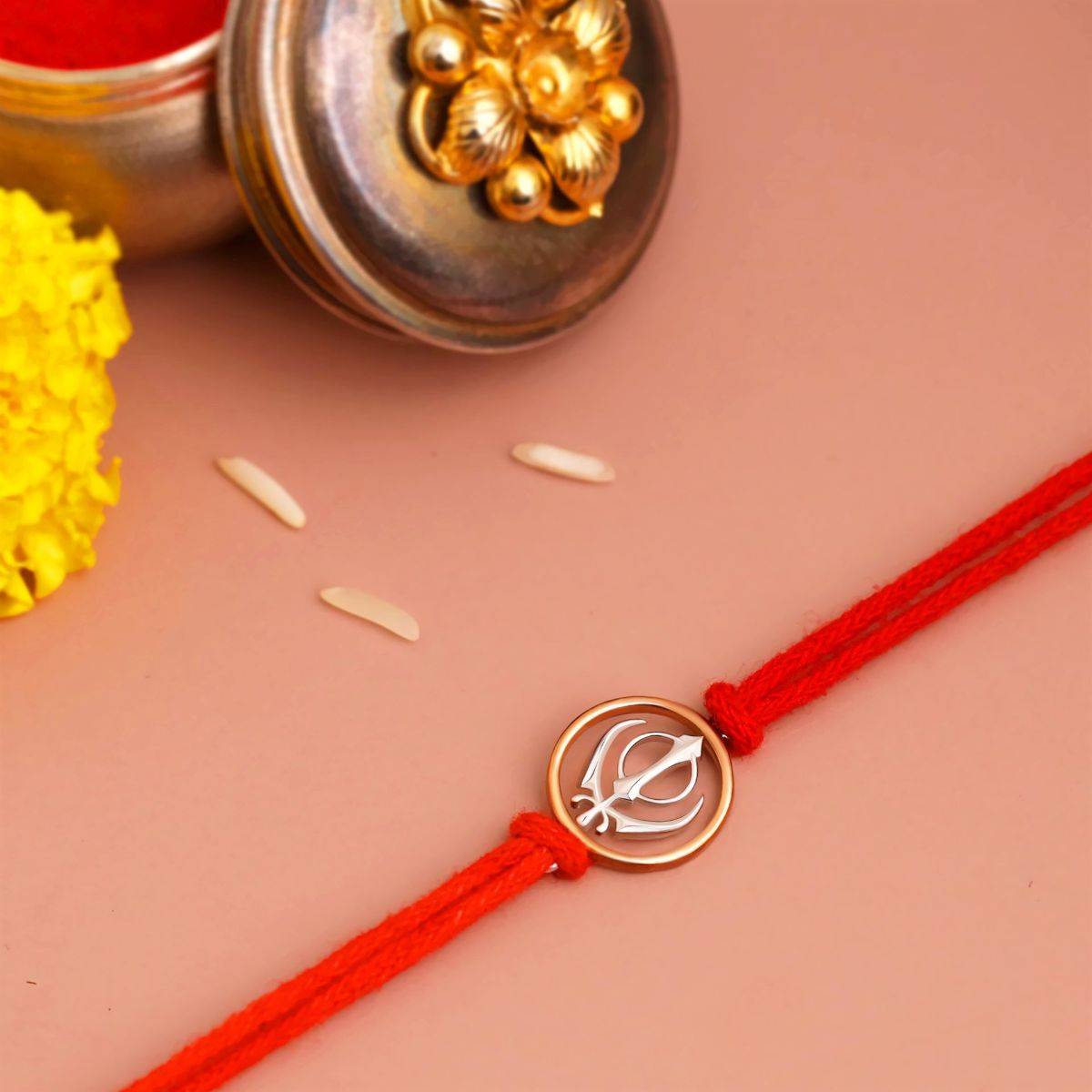 KuberBox Khanda 925 Sterling Silver Rakhi