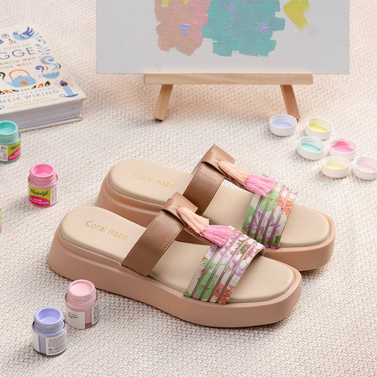 Buy Coral Haze Beige Muse Platform Sandals for Women Online