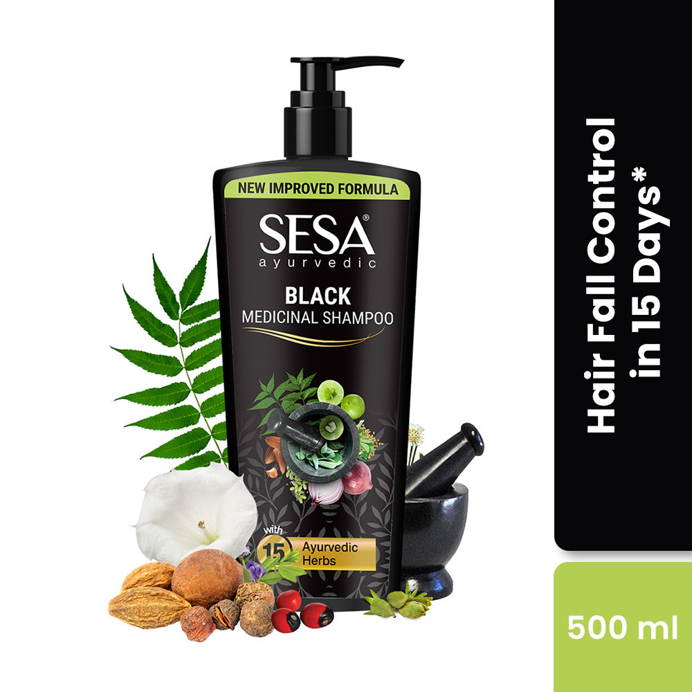 SESA Medicinal Shampoo Hairfall Control Anti Dandruff With 15 Herbs For Smooth Shiny Hair