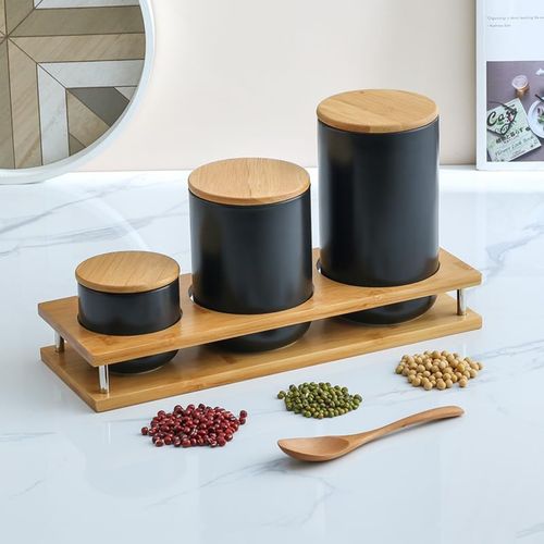 Buy Kuber Industries Kitchen Storage Jar Airtight Bamboo Lid