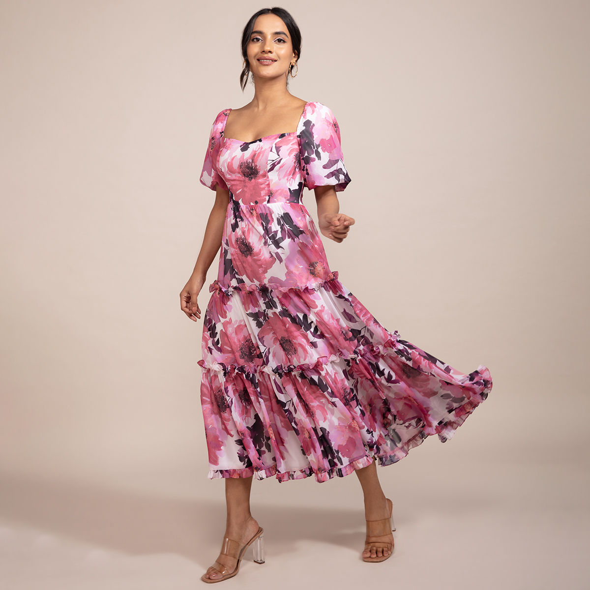 Buy Twenty Dresses By Nykaa Fashion Ruffled In Time Dress - Purple Online