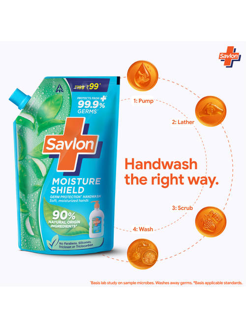 Savlon Moisture Shield Liquid Handwash Refill Pack For Soft hands (650ml)