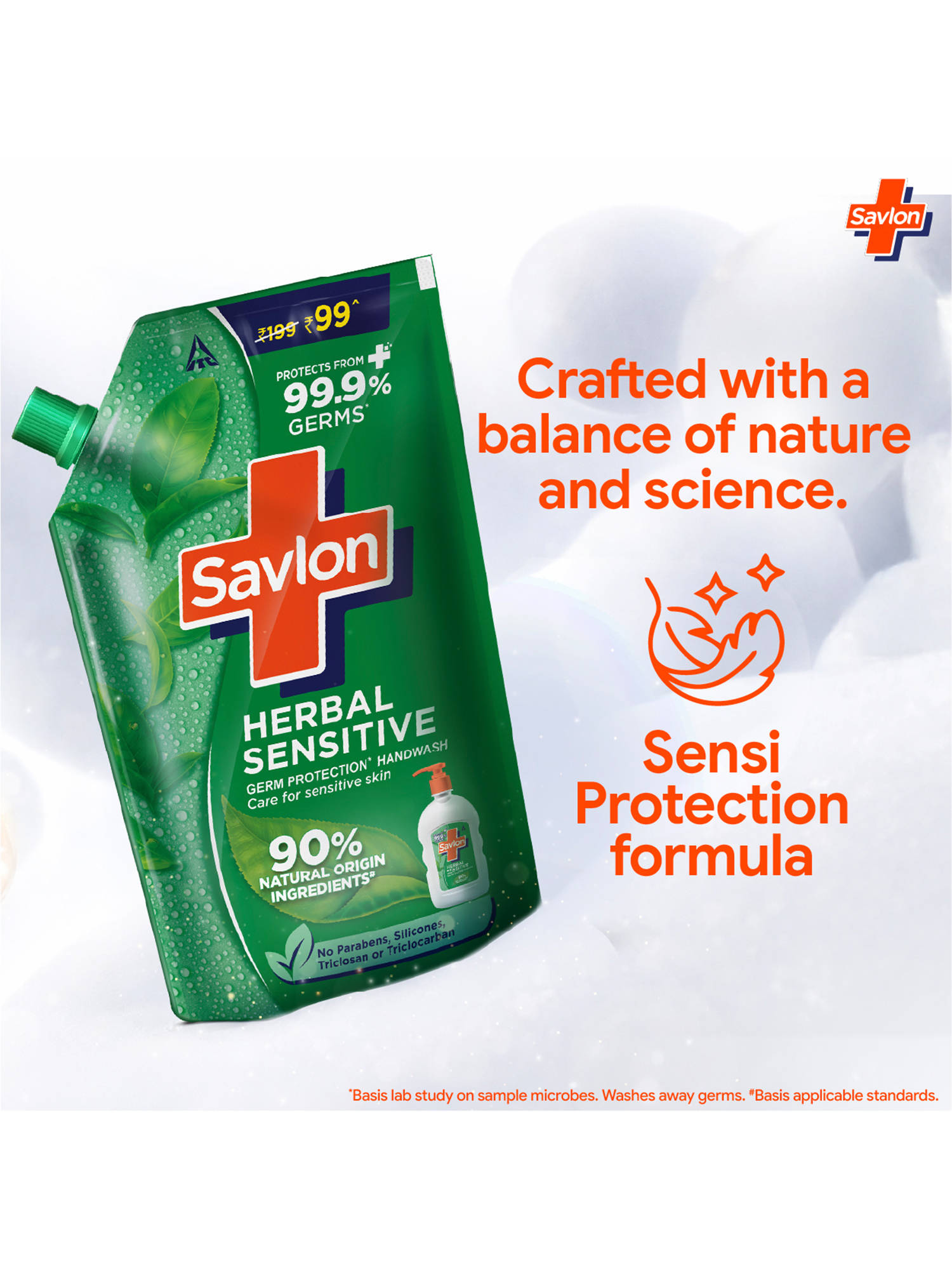 Savlon Herbal Sensitive PH Balanced Liquid Handwash Refill Pouch