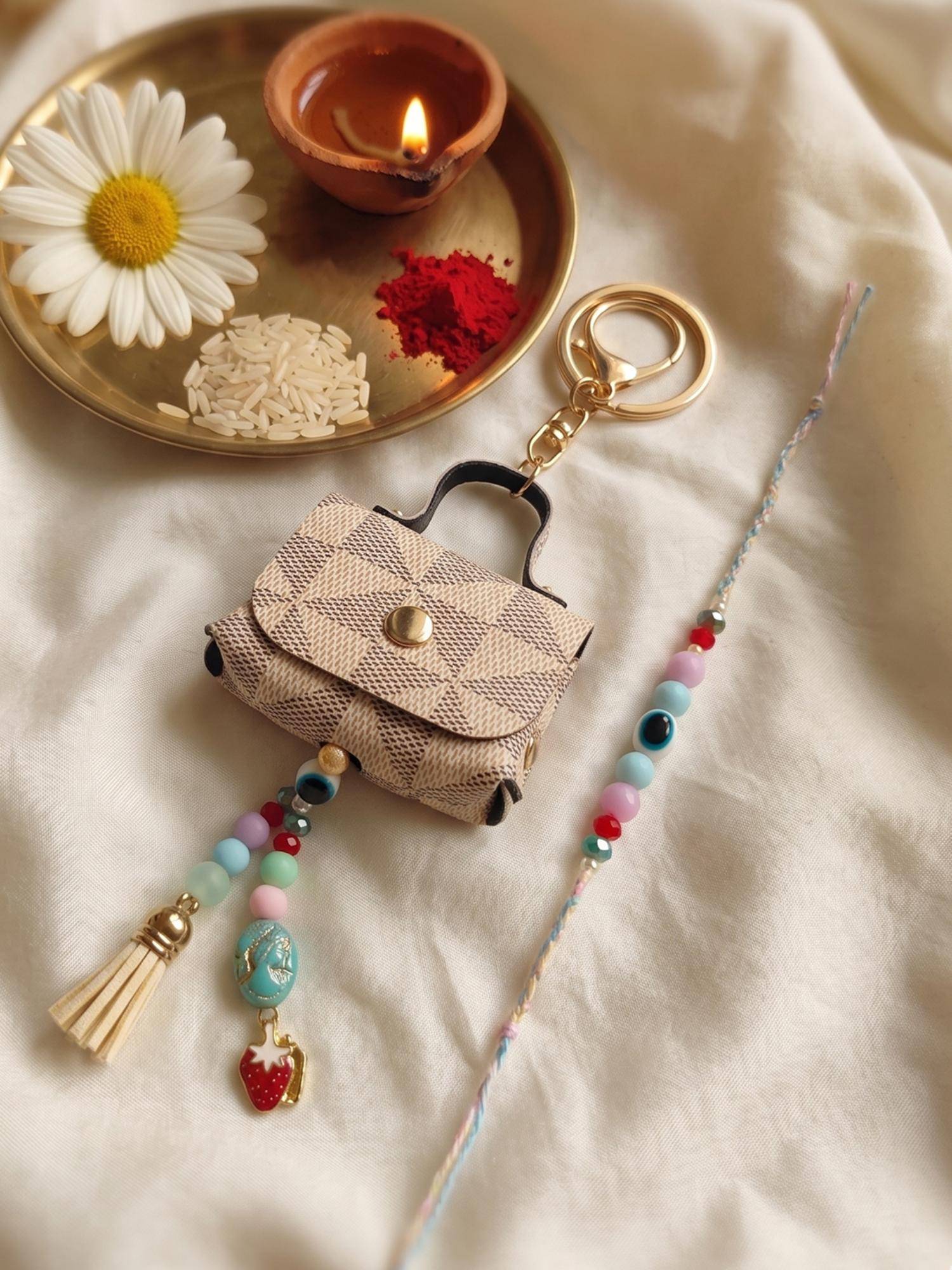NVR Purse Design Evil Eye & Beads Bhaiya Bhabhi Rakhi