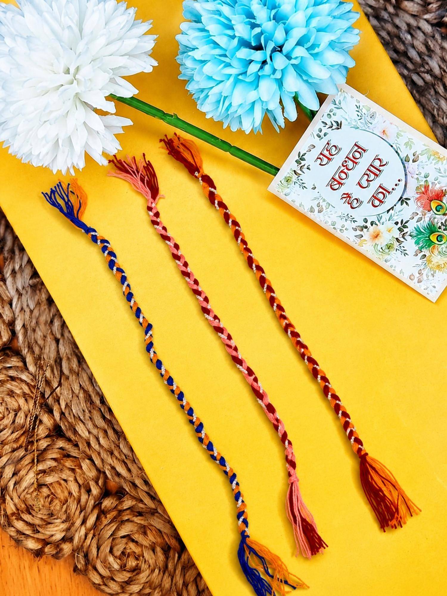 NVR Multi-Color Thread Rakhis (Pack of 3)