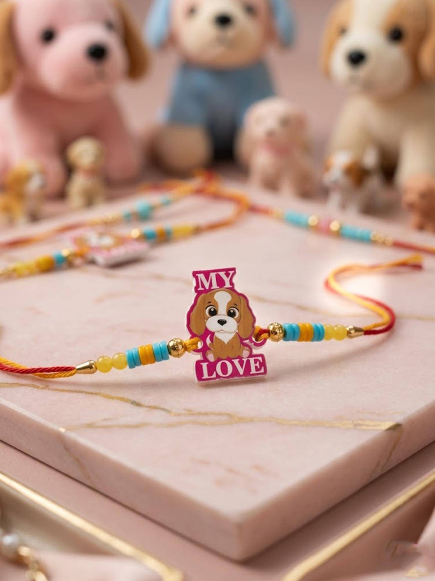 NVR Kids Stylish Artificial Beads Thread Rakhi