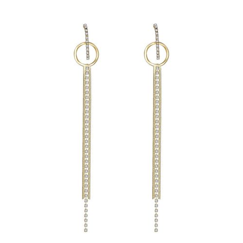 Buy Yellow Chimes Gold Tone Sparkling Crystal Studded Long Chain