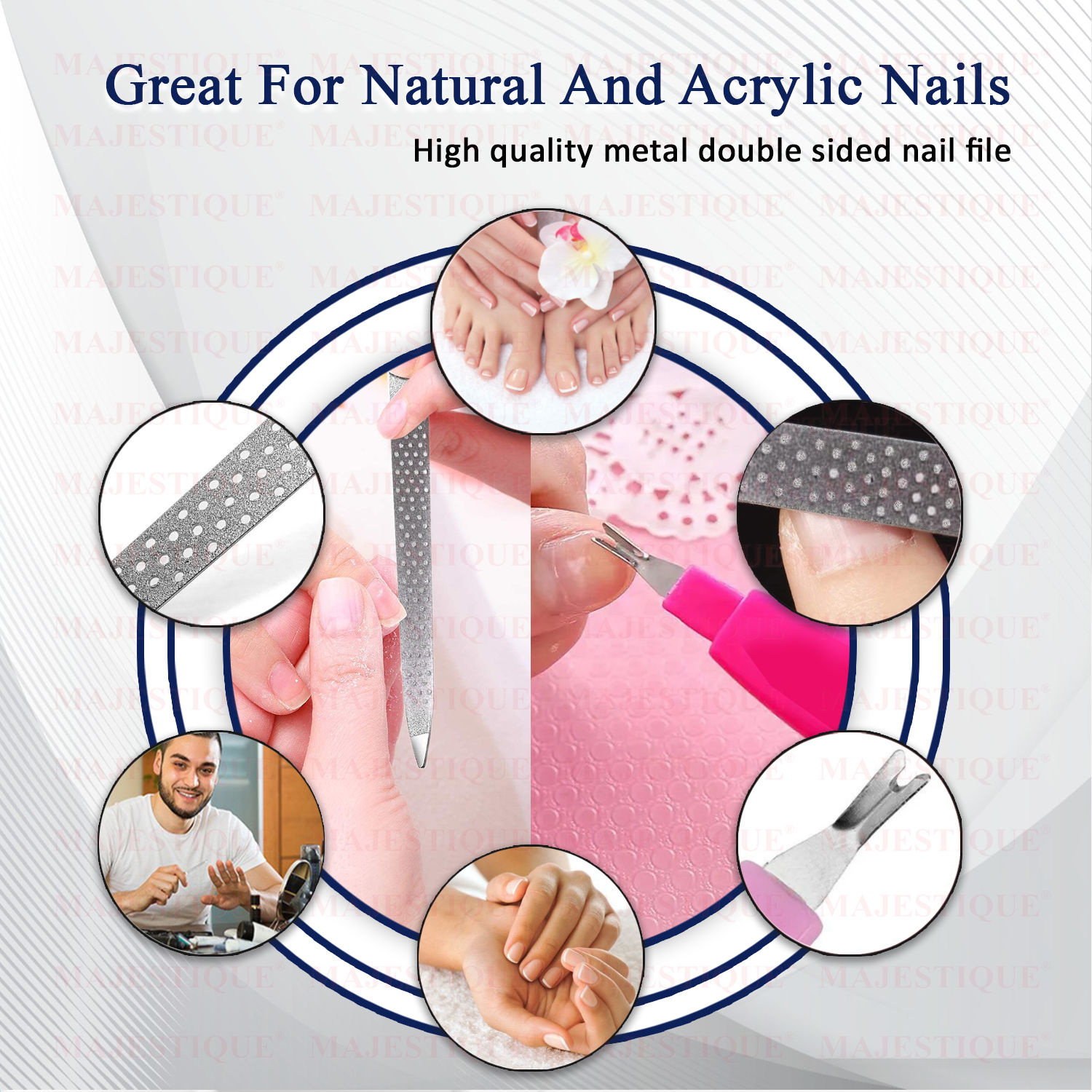Nail File Set Stainless Steel Nail File Double-Sided Nail File Buffer  Manicure and Pedicure Tools