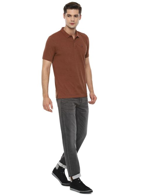 Louis Philippe Sport Solid Brown T-shirt