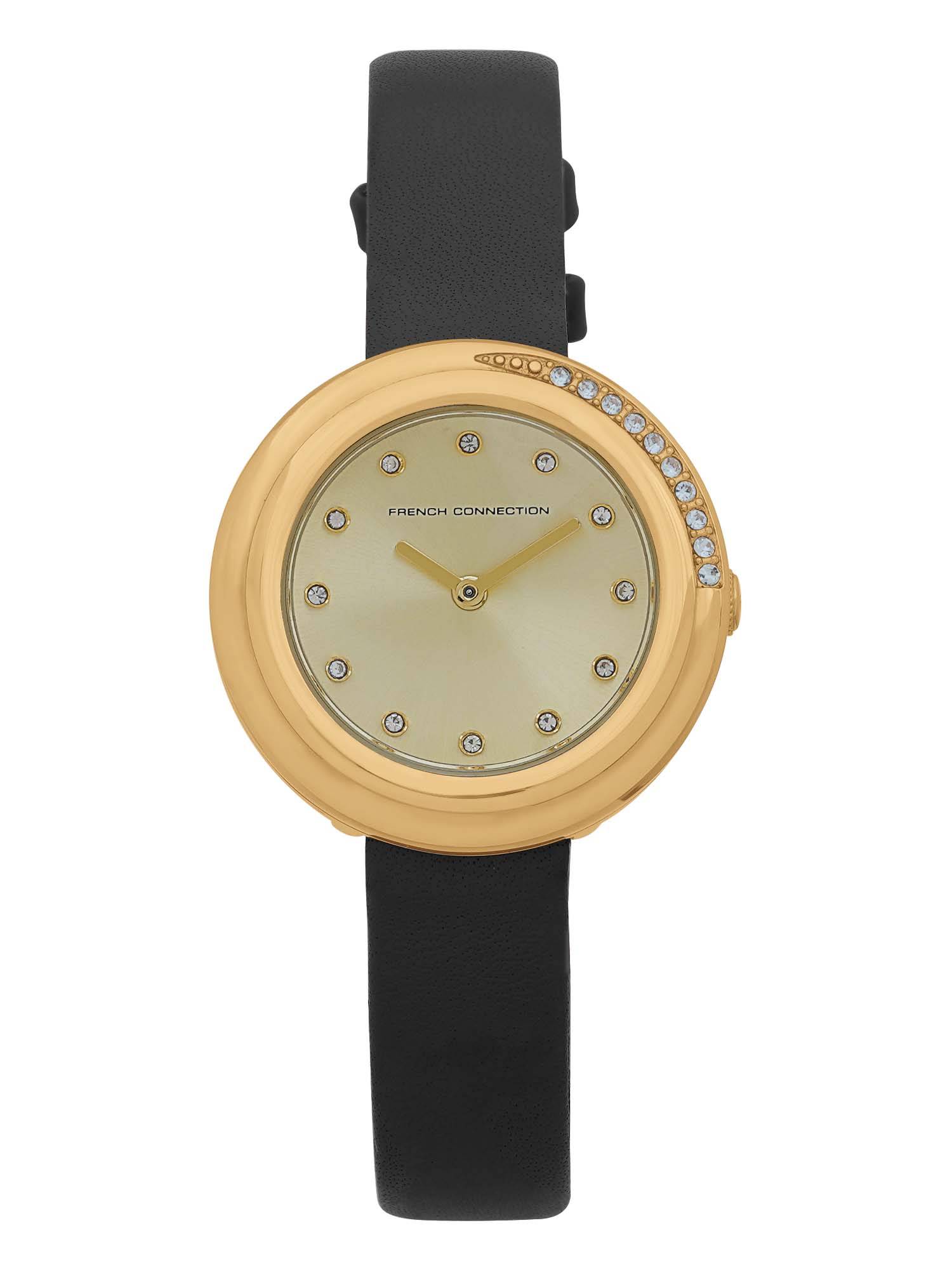 French Connection Women Champagne Dial Analog Watch - FCO1BL (M)