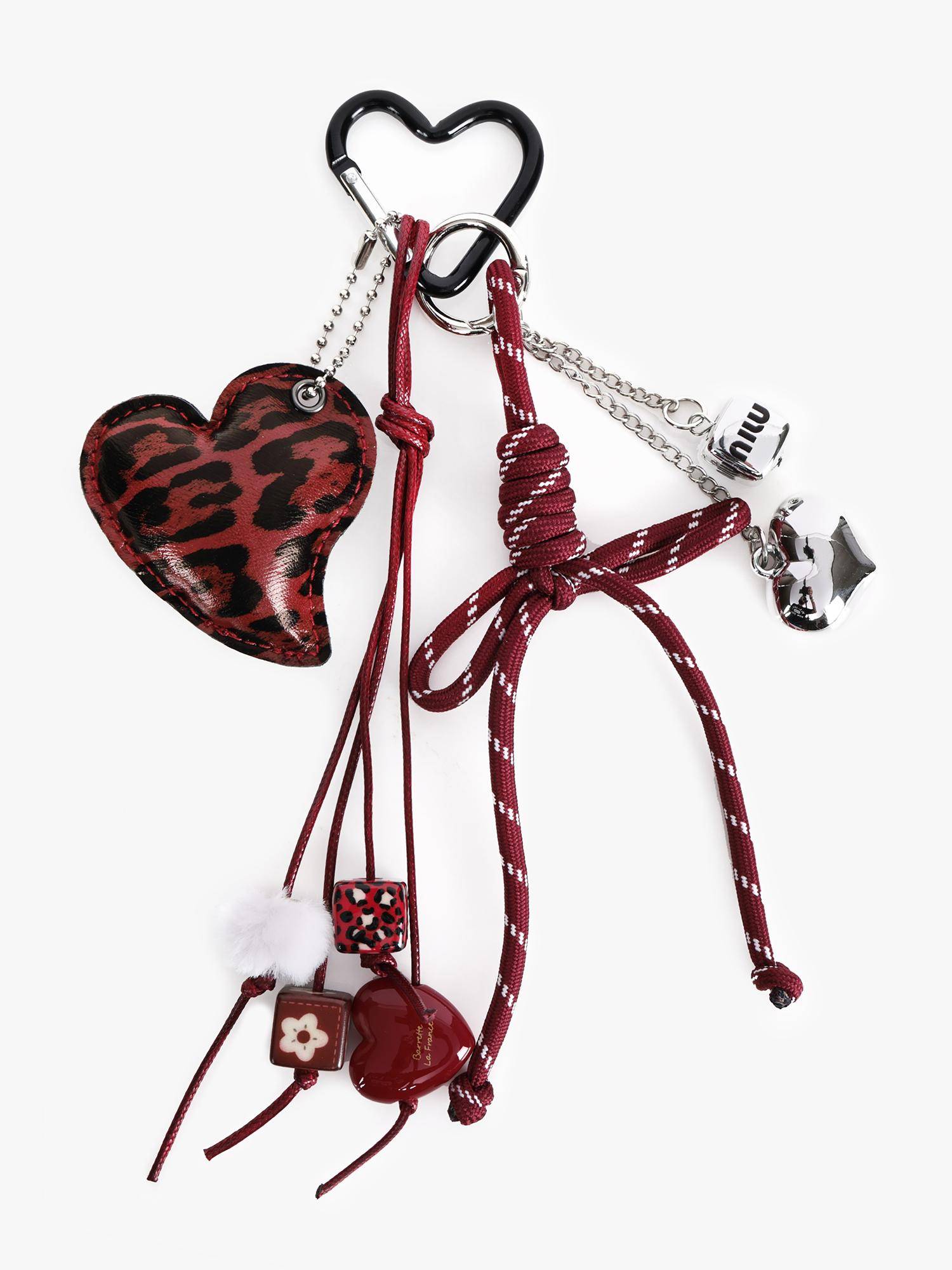 Kazo Red Prit Heart And Bow Bag Charm