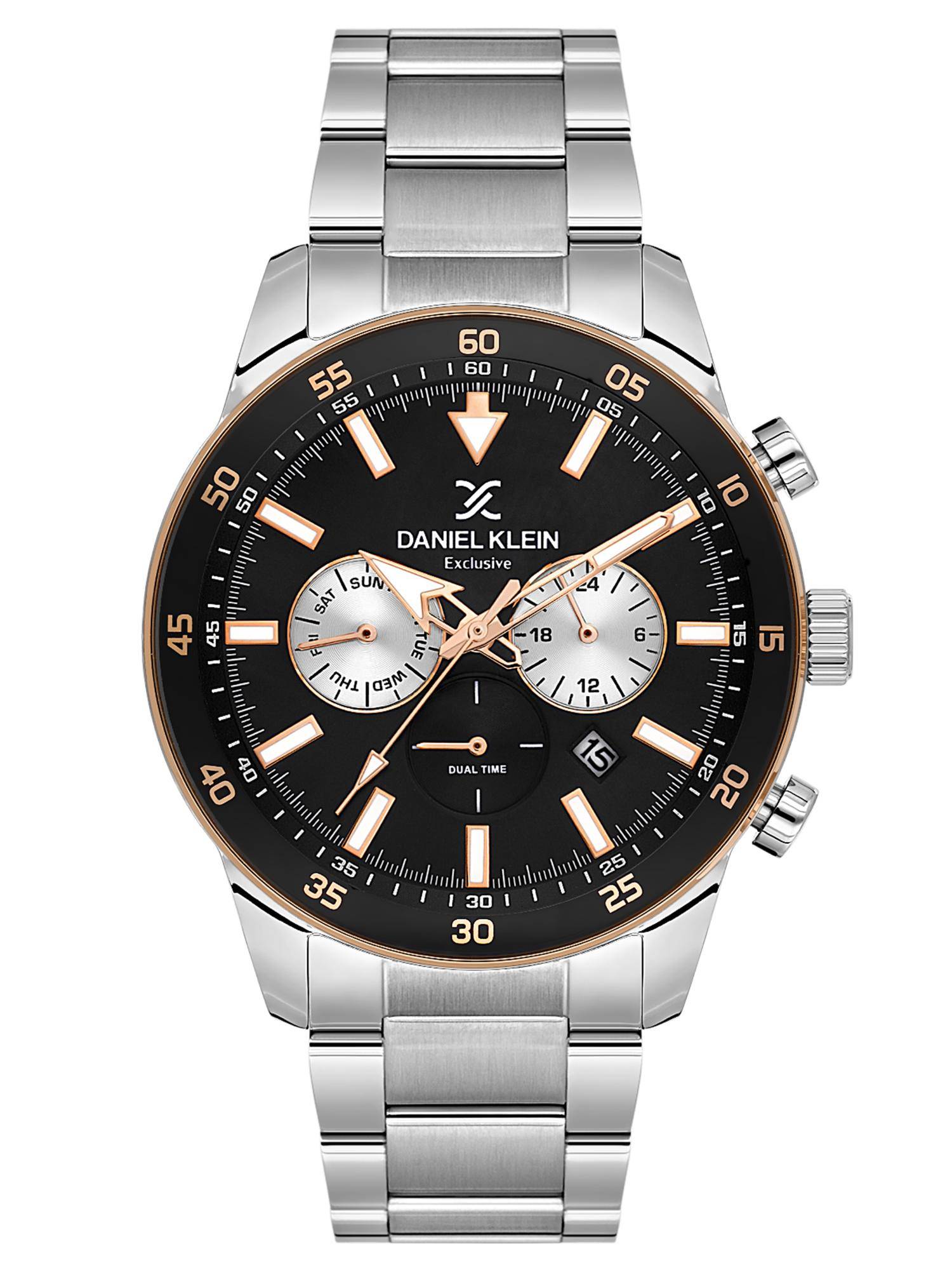 Daniel Klein Womens Chronograph Black Dial Watch - DK.1.14256-4 (M)