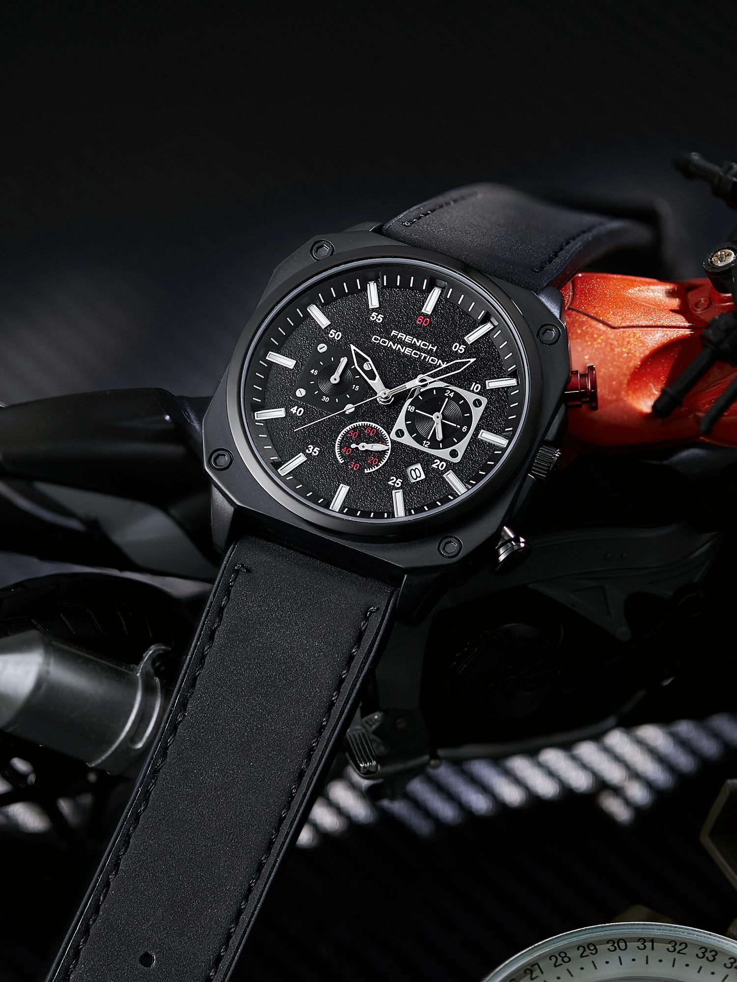 Buy French Connection Chronexis Mens Black Multi-Function