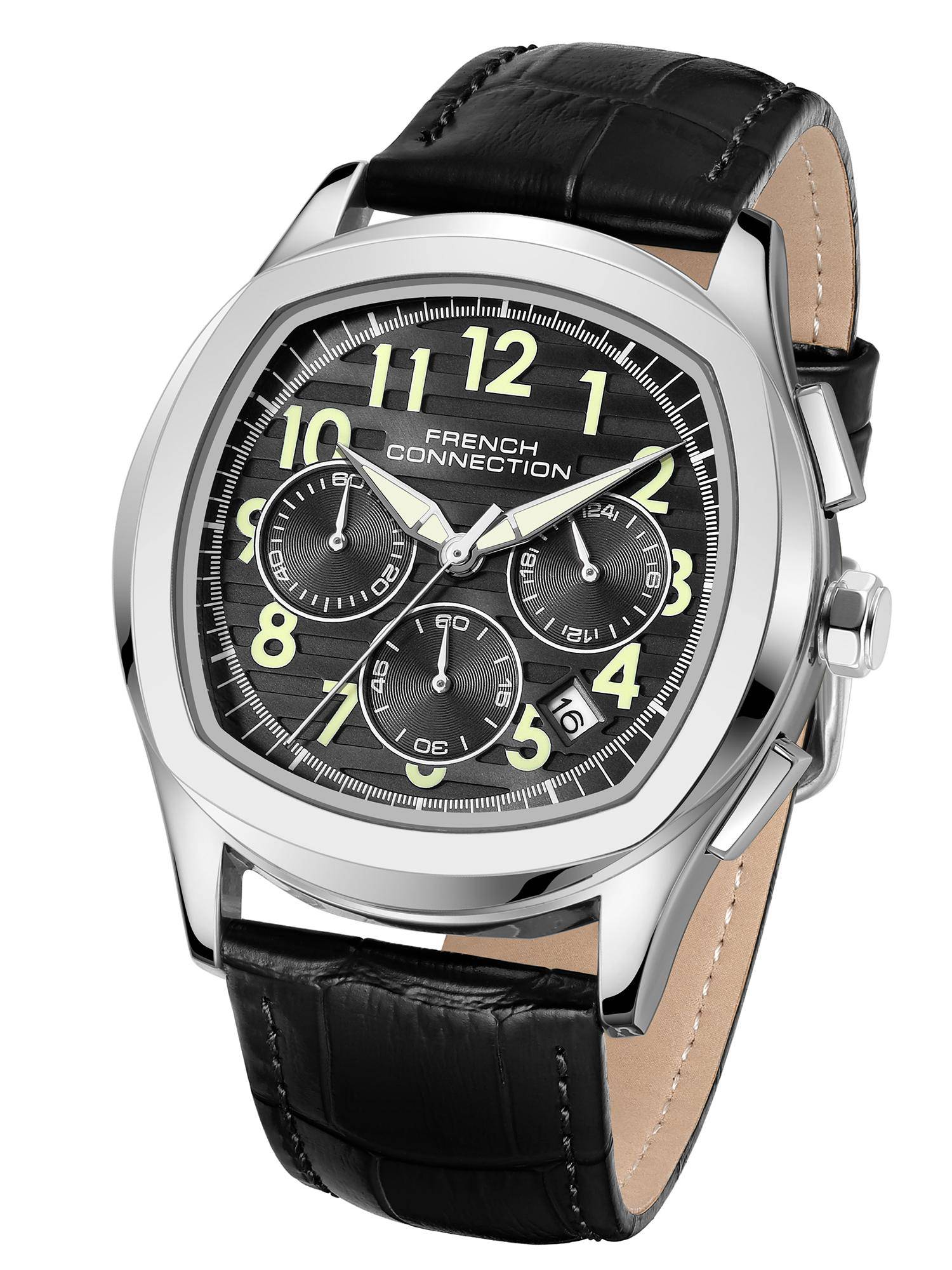French Connection Megachron Mens Chronograph Premium Black Dial Watch - FCD5BL (M)