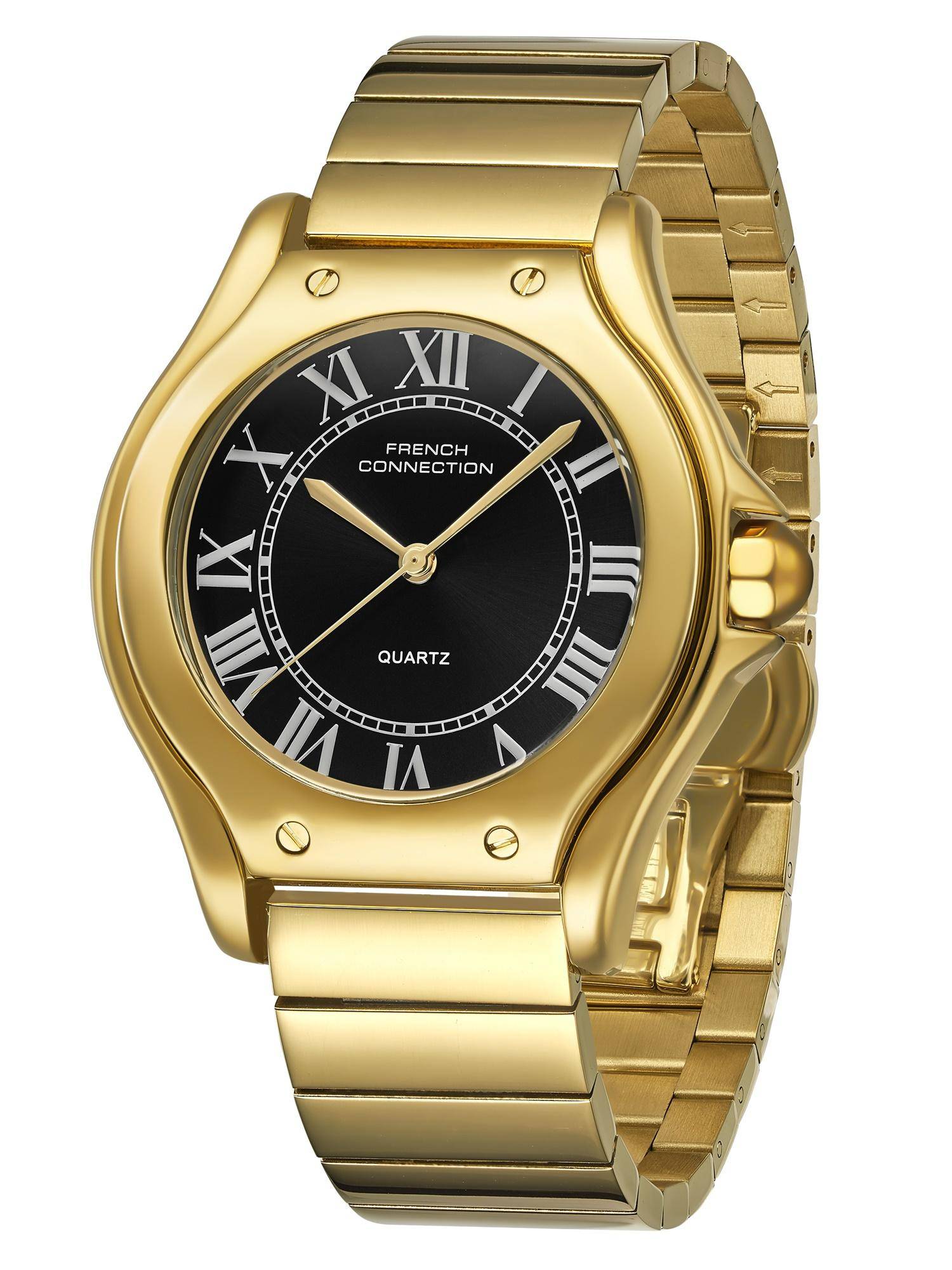 French Connection Mens Visage Black Round Dial Dated Watch - FCD7BGM (M)