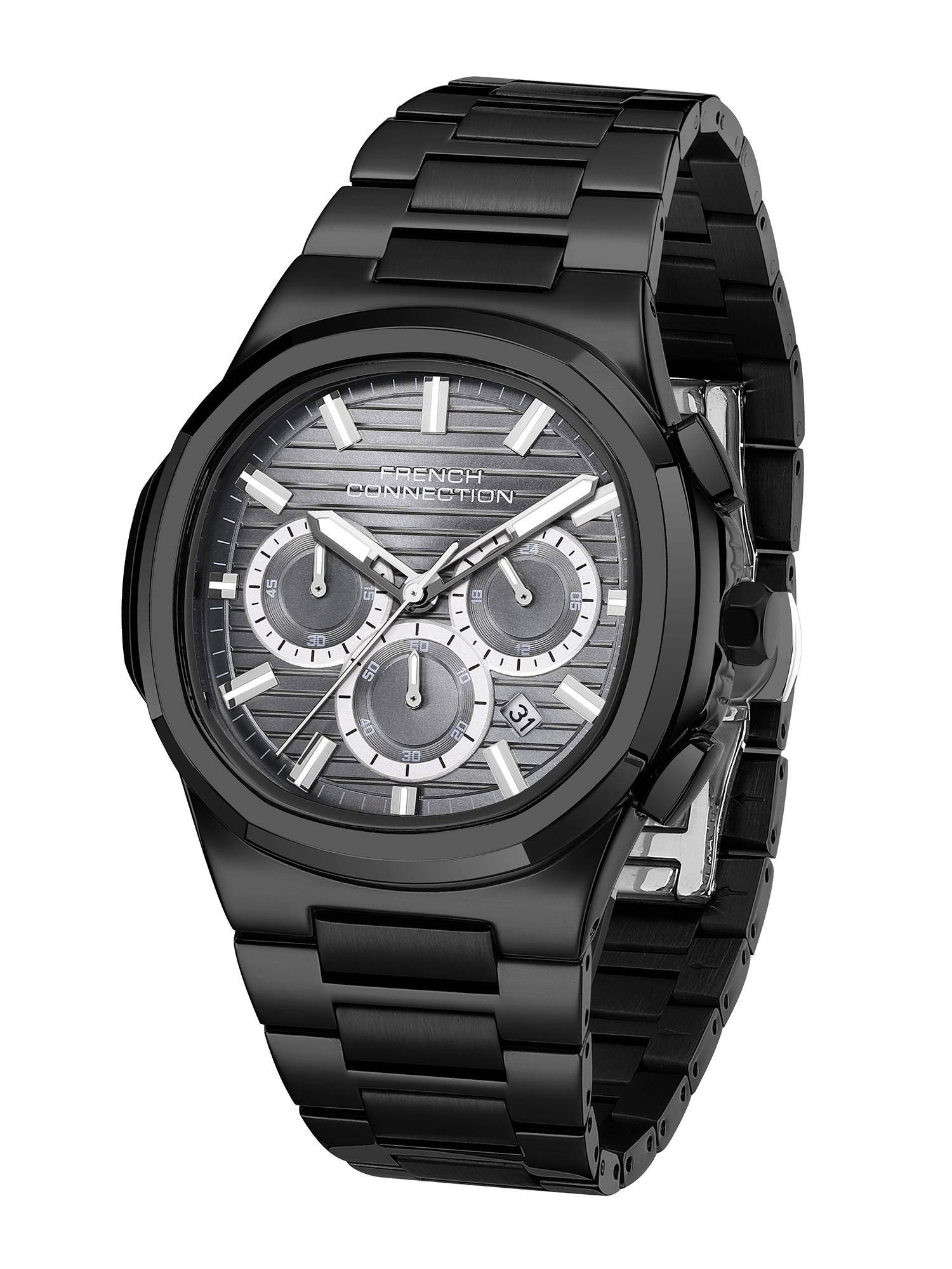French Connection Zener Womens Premium Chic Sunray Dial Analog Watch - FCM05BM (M)