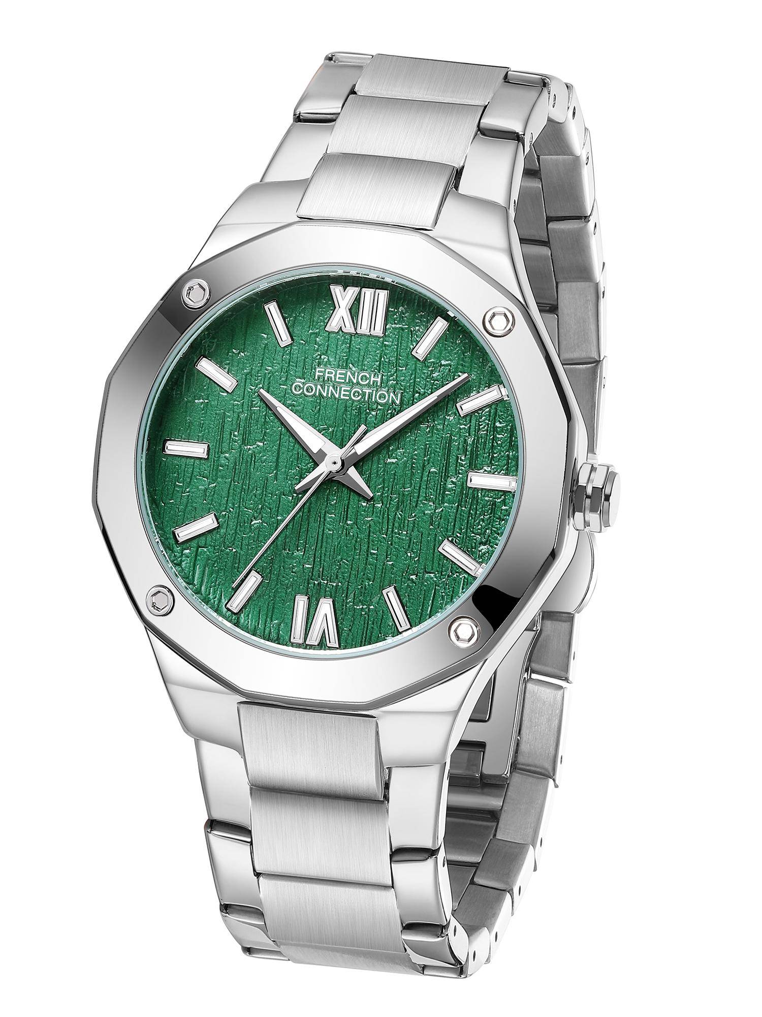 French Connection Mens Roman Imperial Green Round Dial 3 Hands Watch - FCU15NSM (M)