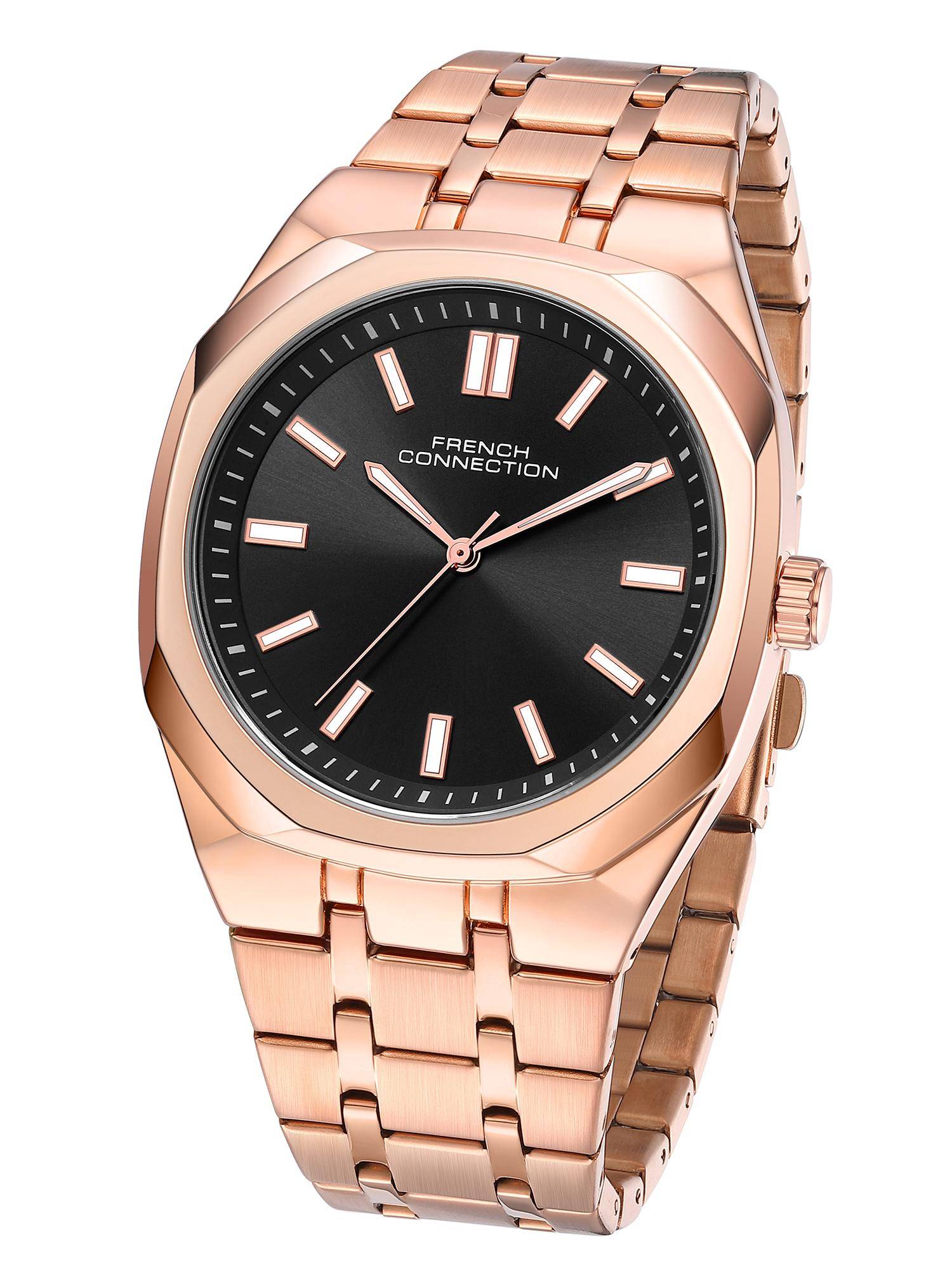French Connection Mens Lumiere Black Sunray Round DialQUARTZ Watch - FCU16BRGM (M)