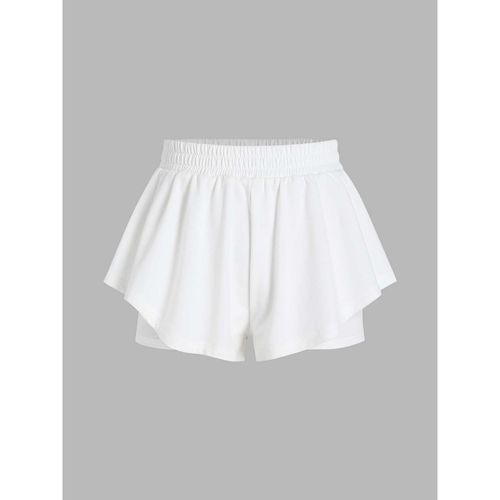 Buy Cider Solid Elastic Waist Mini Shorts Online