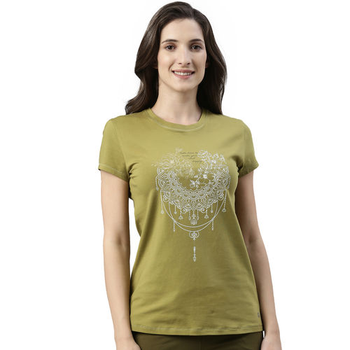 Buy Enamor Short Sleeve Crew Neck Regular Length T-Shirt Slim Fit