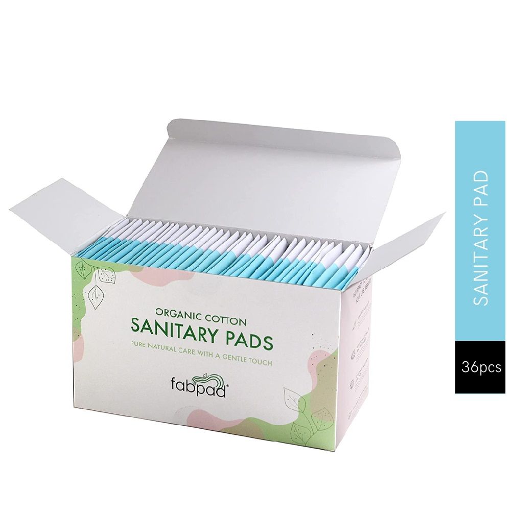Fabpad Organic Cotton Sanitary Pads with Disposable Cover - Pack of 36(240 mm)