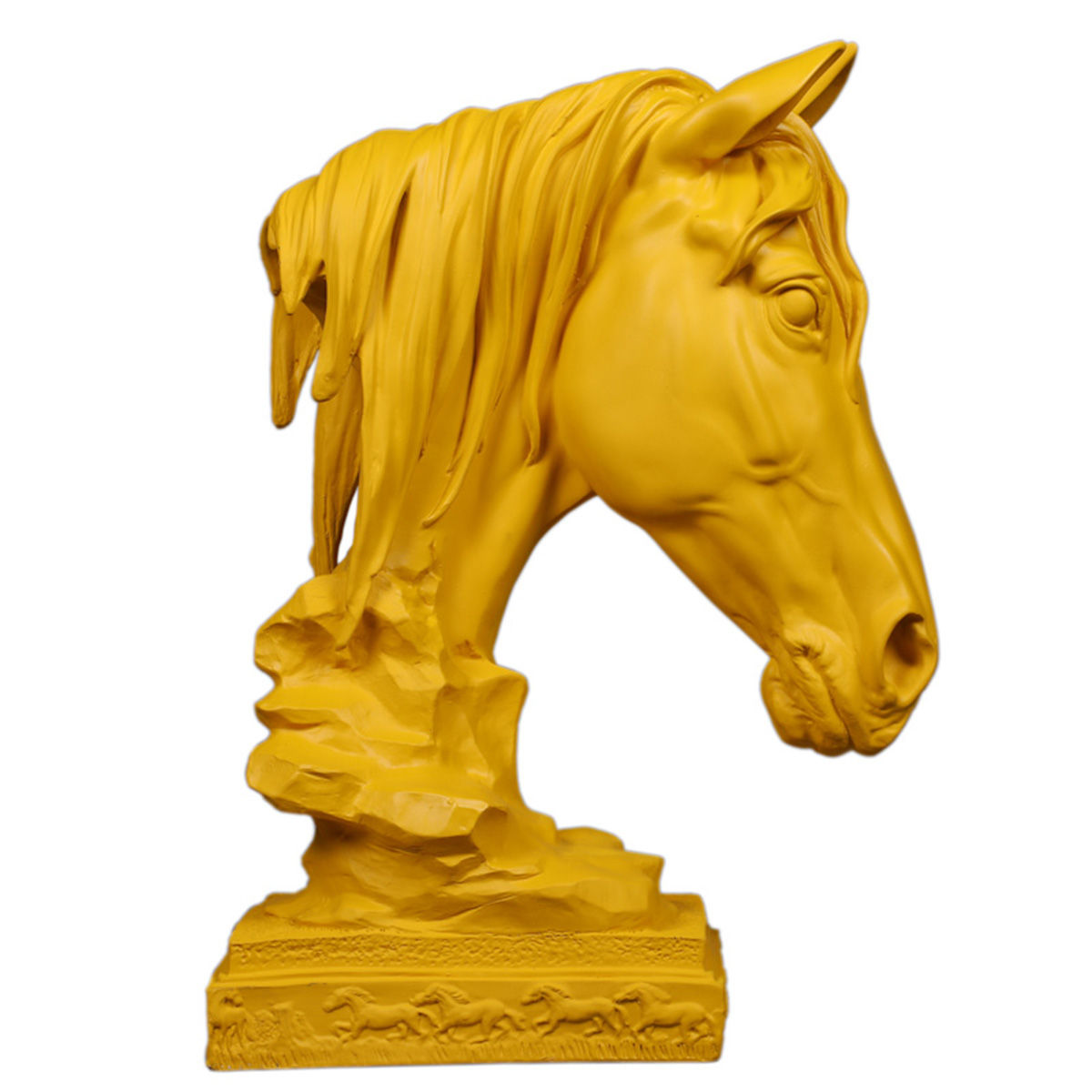 Tansha Quo Horse Head Decorative Showpiece 26.5 Cm (Polyresin, Gold