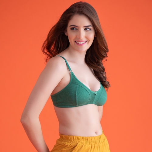Buy Non-Padded Non-Wired Full Cup Everyday Bra in Emerald Green - Cotton  Online India, Best Prices, COD - Clovia - BR0227M17