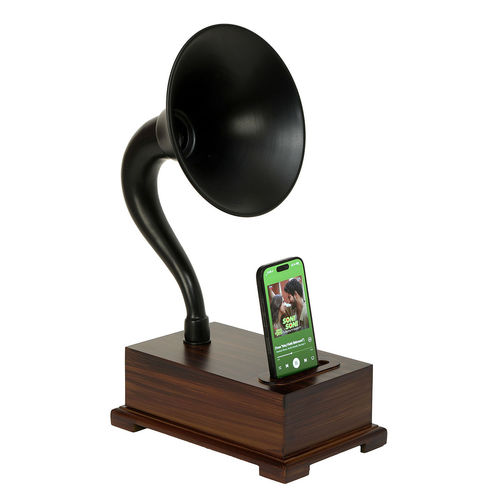 Decor Antique Vintage Royal Gramophone Speaker Black