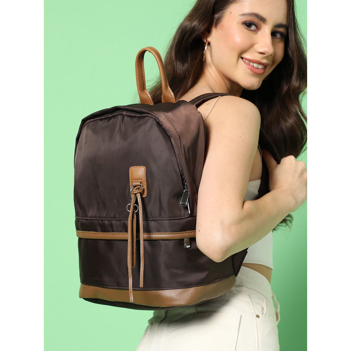 Italian Artisan Cloe Womens Leather Shoulder or Backpack Handbag, Orange &  Brown - Walmart.com
