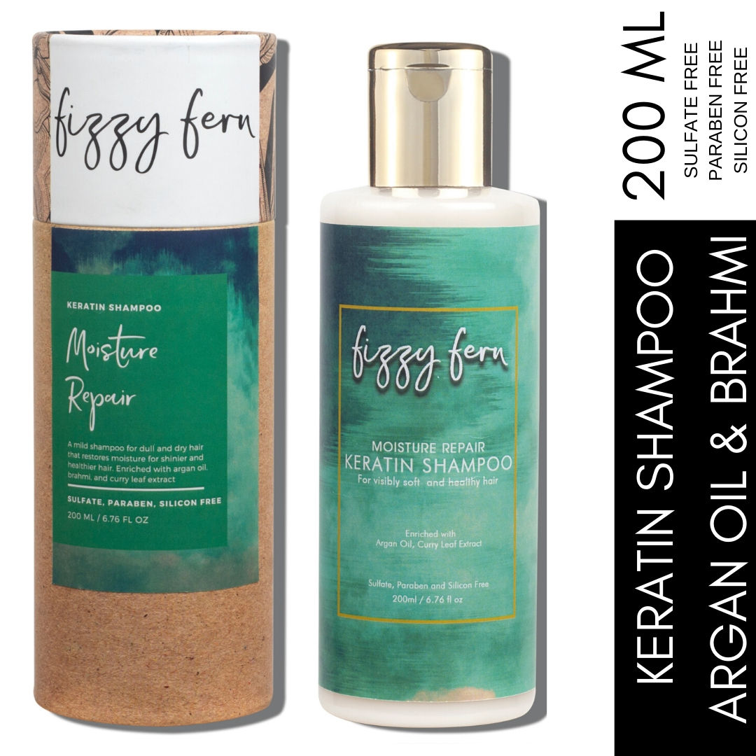 Fizzy Fern Moisture Repair Keratin Shampoo With Argan Oil and Curry Leaf Extract