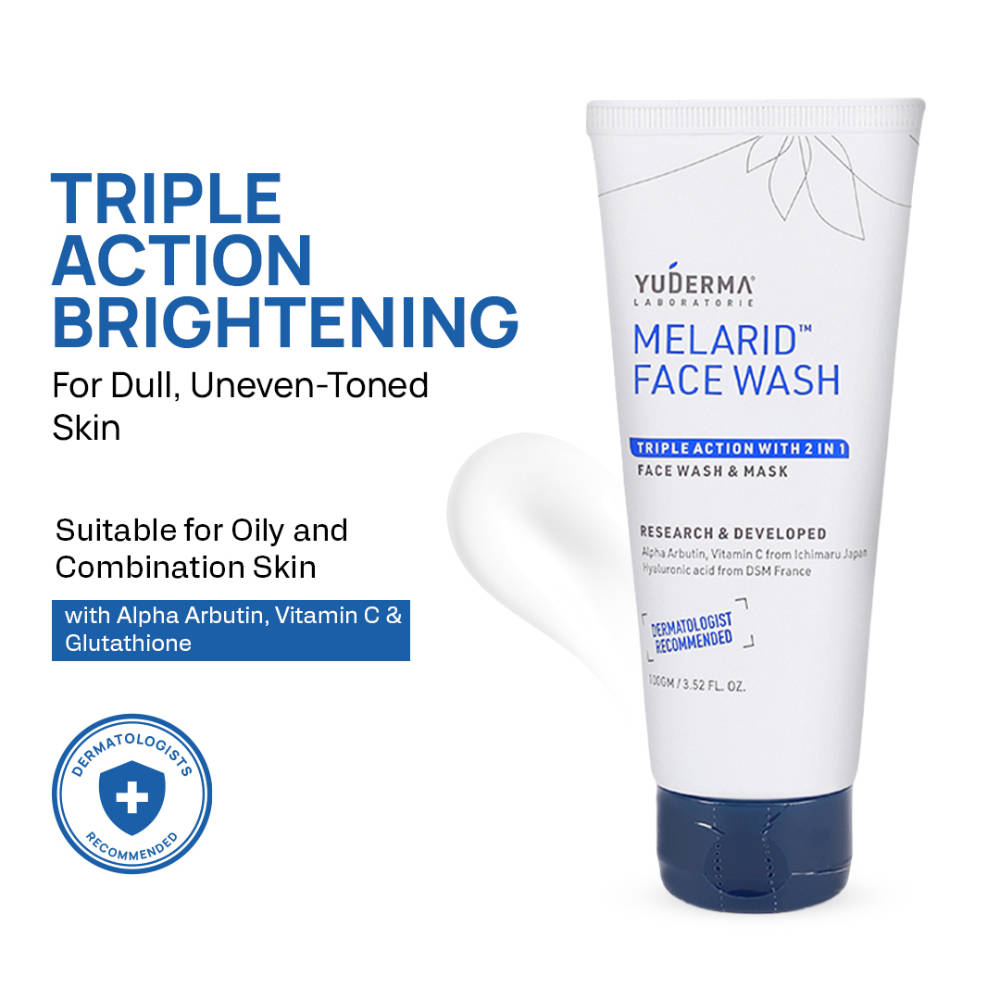 Yuderma Melarid Triple Action Brightening Face Wash & Mask, For Pigmentation & Dull Skin