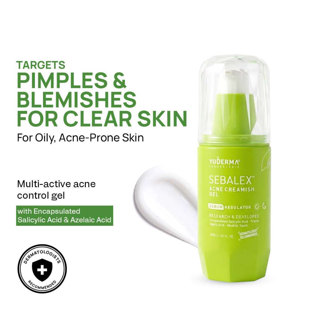 Yuderma Sebalex Acne Creamish Gel, Acne Control Serum, Best for Oily & Acne - Prone Skin