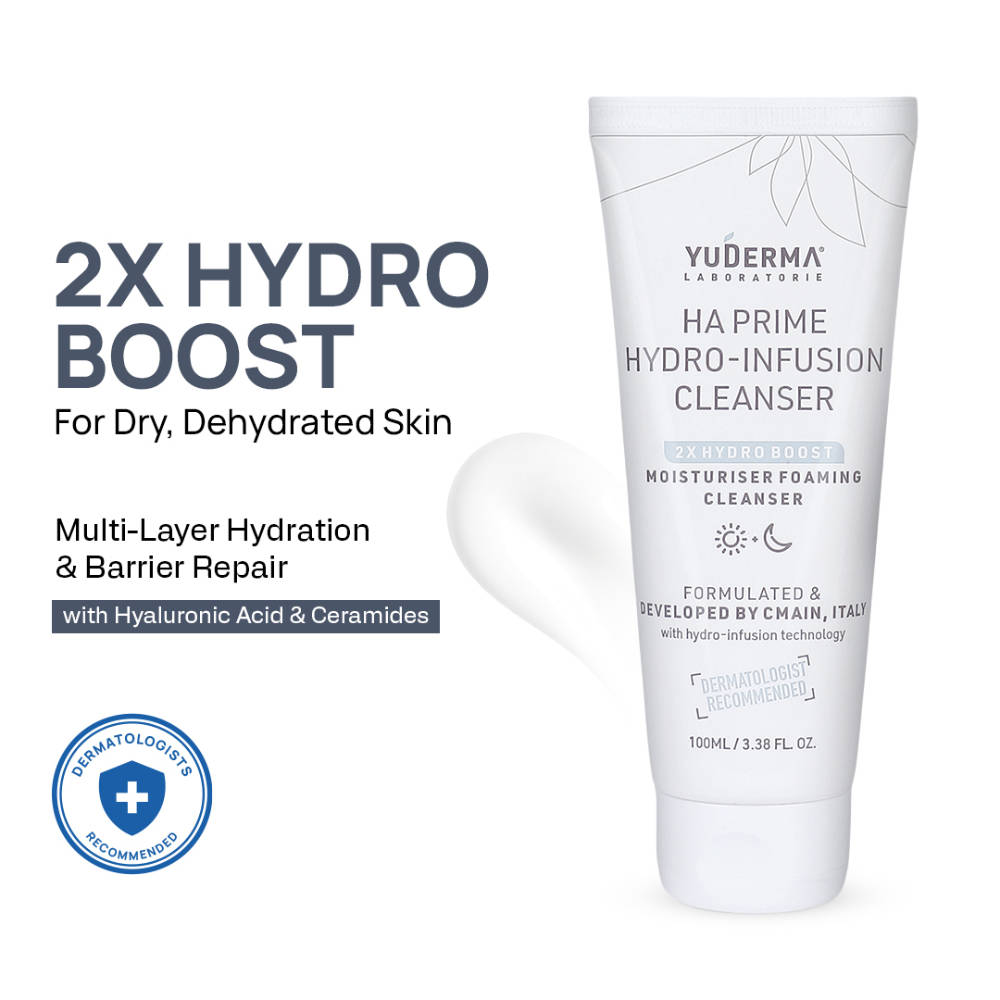 Yuderma HA Prime Hydro - Infusion Cleanser with Ceramide & Hyaluronic Acid,For Dry & Dehydrated Skin