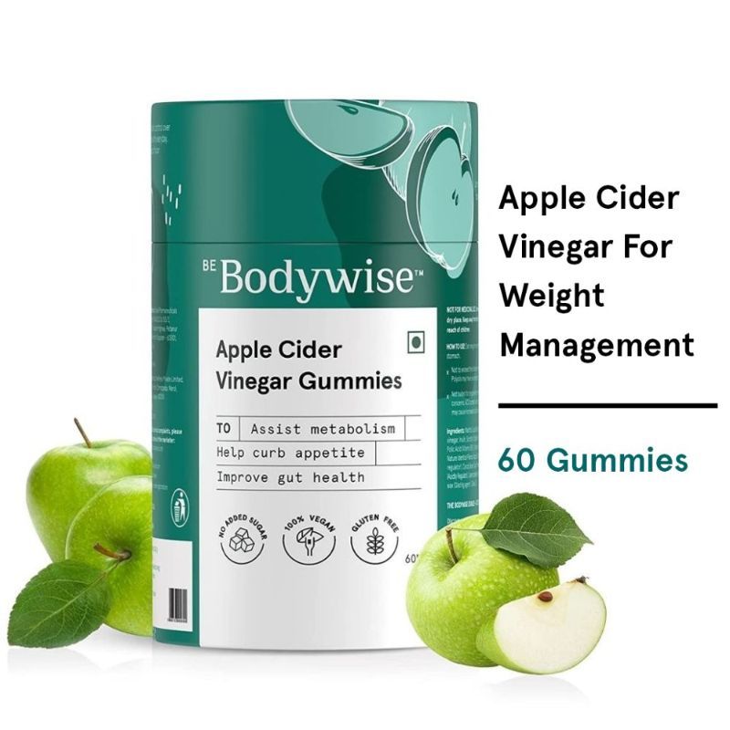Be Bodywise Apple Cider Vinegar Gummies For Women, Improves Metabolism & Digestion (No Added Sugar)
