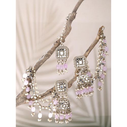 ZENEME Traditional Gold Plated Polki and Pearl Bahubali Jhumki Jhumka  Earrings Jewellery