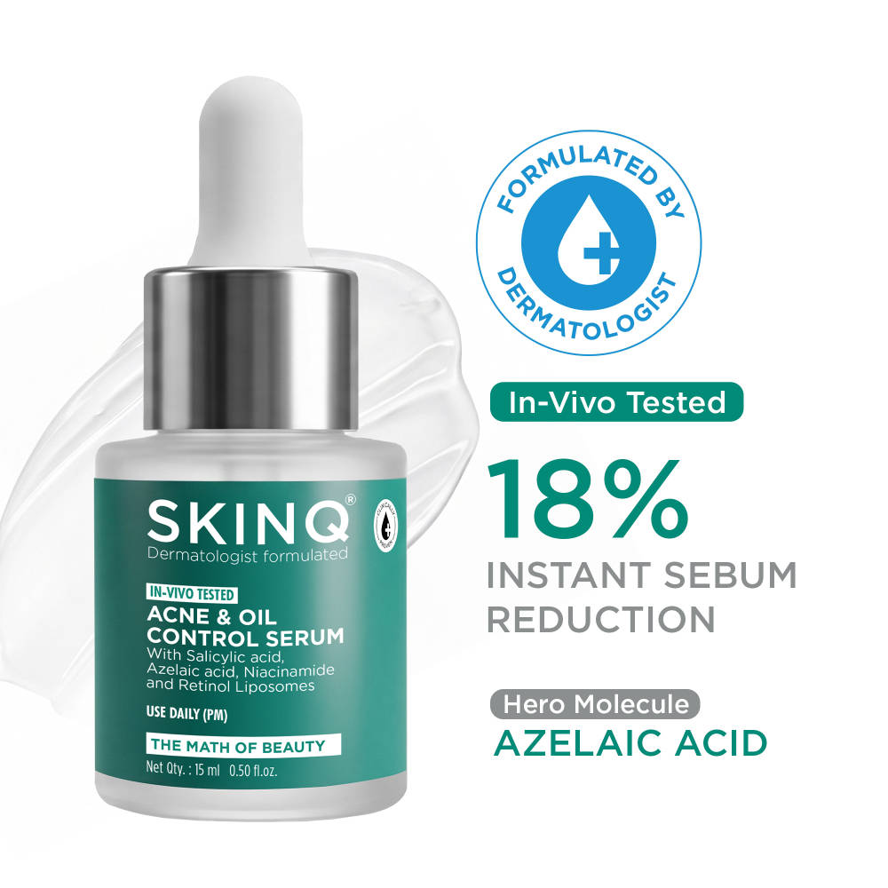 SKINQ Salicylic Acid Face Serum for Acne & Open Pores, Fades Acne Marks, Reduces Redness