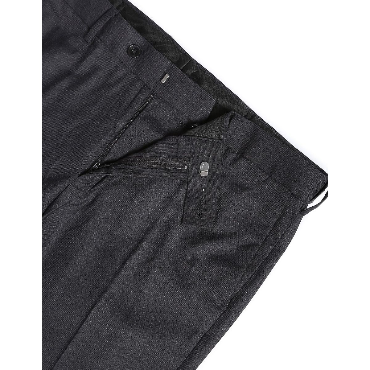 Men's Charcoal Grey Cuffed Slim Fit Trousers – Threadbare