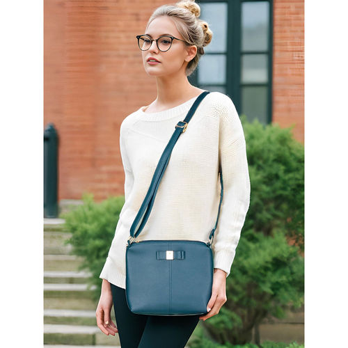 Buy Toteteca Blue Bow Sling Bag Online