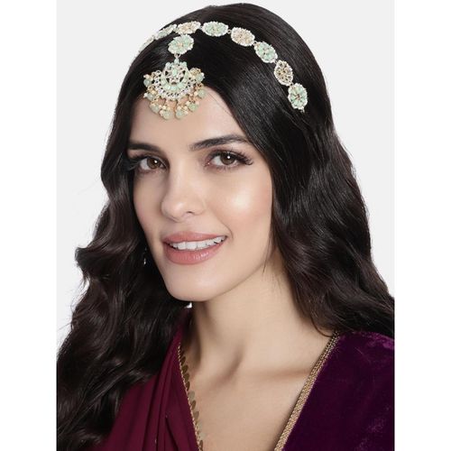 Buy I Jewels Gold Plated Traditional Floral Kundan Pearl