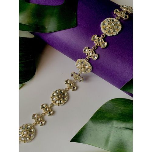 Buy I Jewels Gold Plated Traditional Floral Kundan Pearl