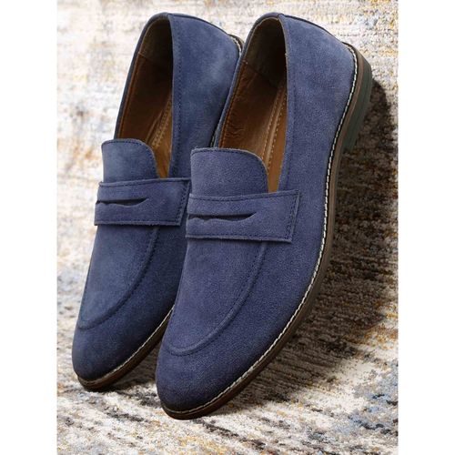 Louis Stitch Loafers And Moccasins : Buy Louis Stitch Italian Moccasins  Black Suede Plain Loafers for Men Online